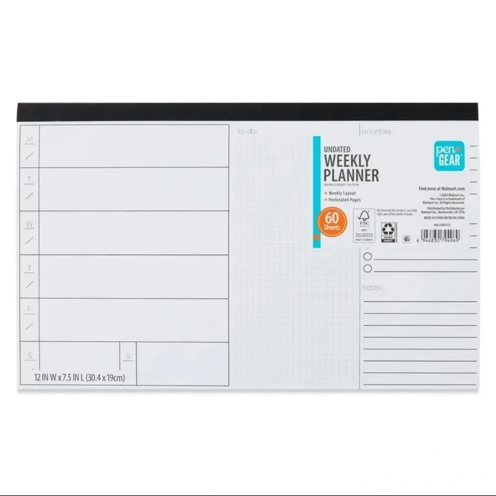 Set of 2 Pen+Gear Weekly Undated 12